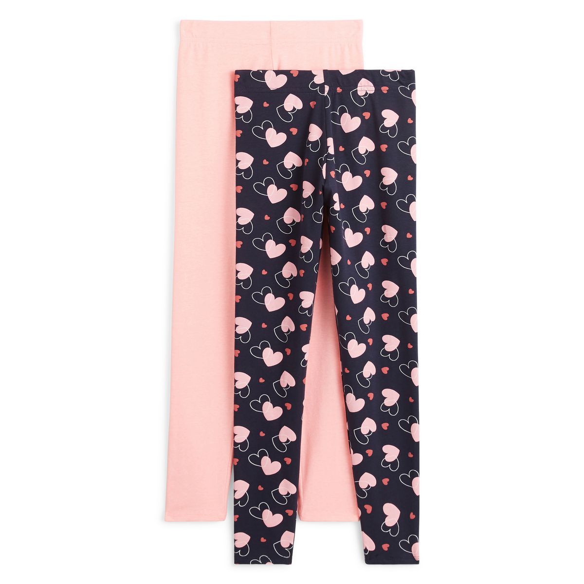 INEXTENSO Lot de 2 leggings coeurs fille