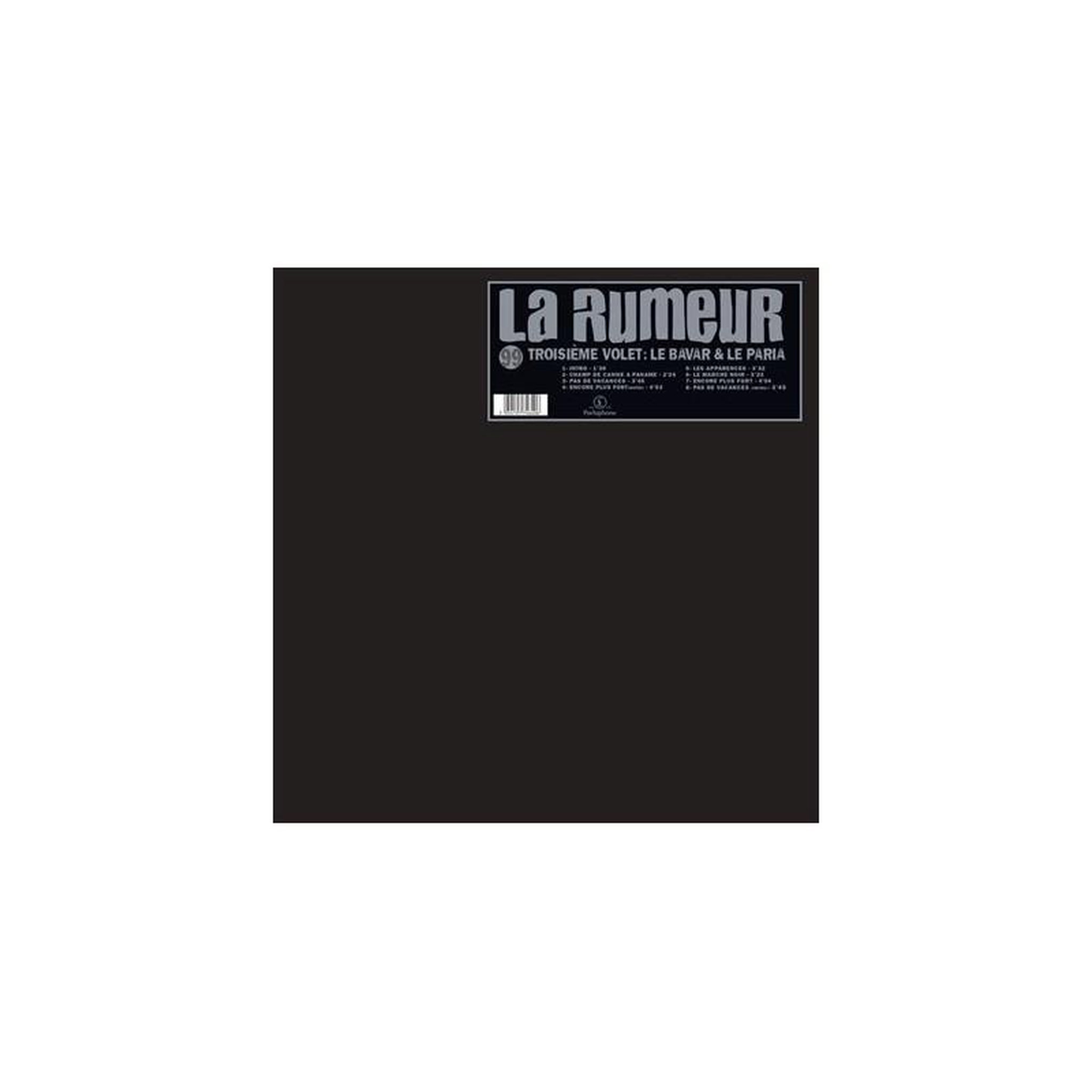 Maxi vinyle lp 33t de la rumeur « le bavar et le paria » (édition 1 disque) noir et gris