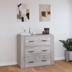 VIDAXL Buffet Sonoma gris 80x33x70 cm Bois d'ingenierie