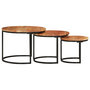 Voir la diapositive 3 : VIDAXL Tables gigognes 3 pcs bois massif d'acacia