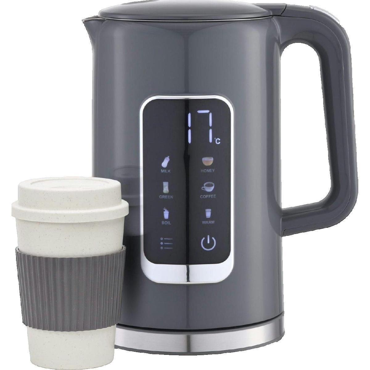 PLATINET Bouilloire Platinet PEKR723GR Gris, 1,7 litre, écran numérique