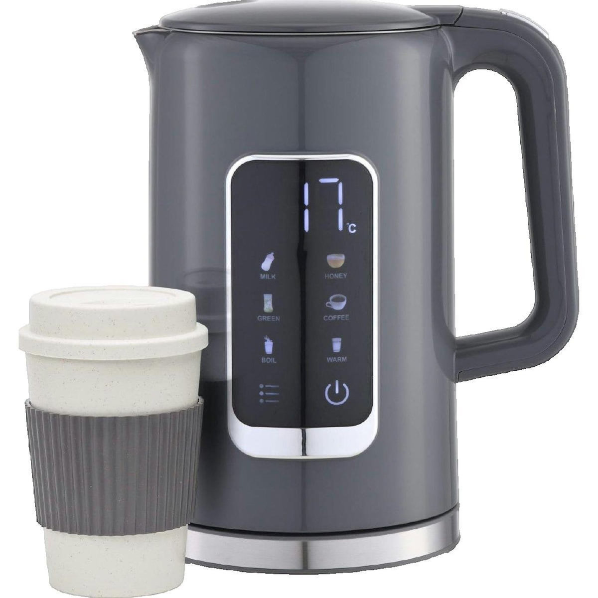 PLATINET Bouilloire Platinet PEKR723GR Gris, 1,7 litre, écran numérique