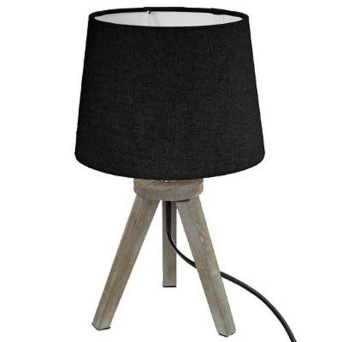 ATMOSPHERA Lampe à Poser Trépied en Bois  Alexis  31cm Noir