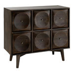 Paris Prix Commode 6 Tiroirs en Bois  Circle  99cm Marron Foncé