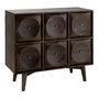 Voir la diapositive 1 : Paris Prix Commode 6 Tiroirs en Bois  Circle  99cm Marron Foncé