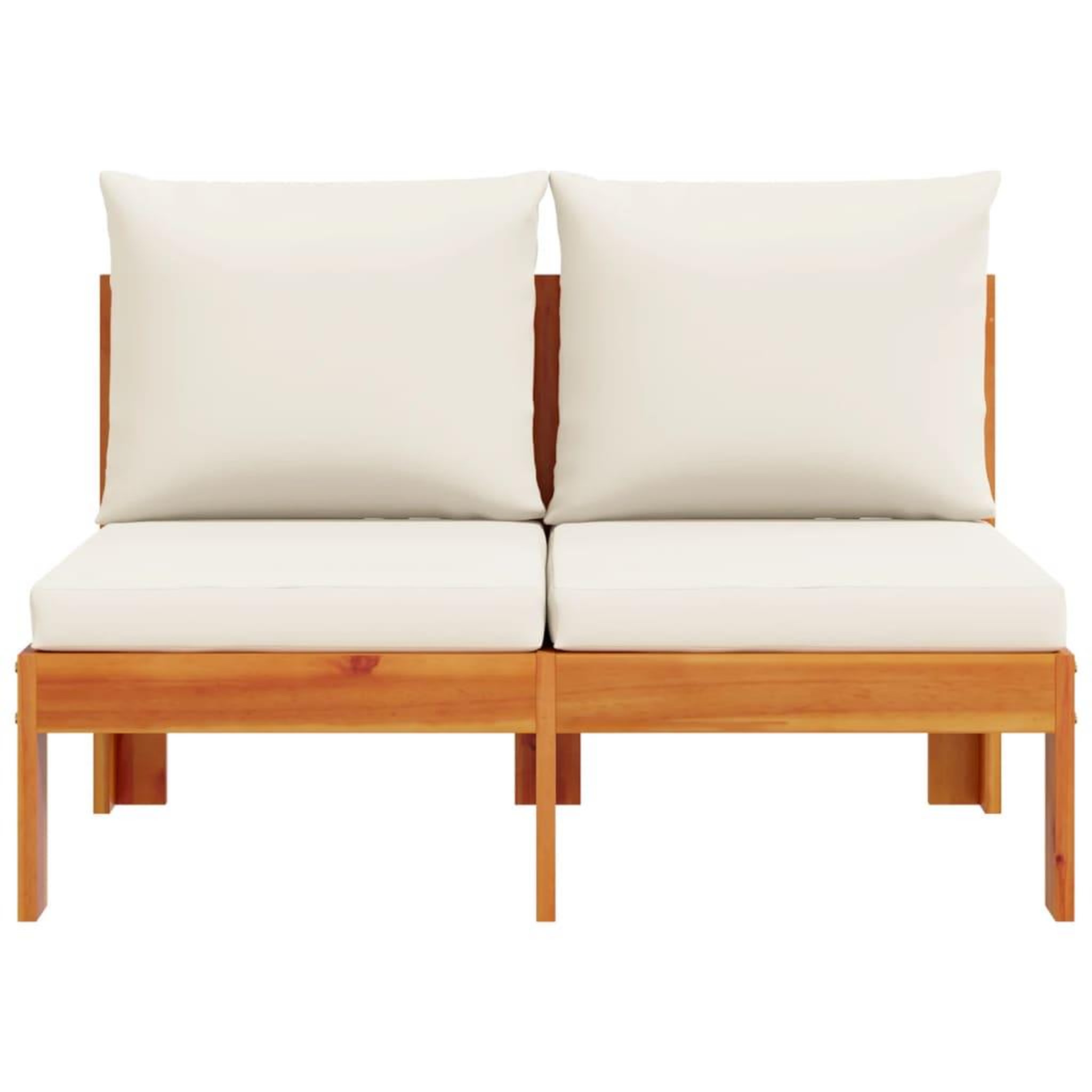 Voir la diapositive 4 : VIDAXL Canape de jardin sans accoudoirs coussins 2 places bois acacia