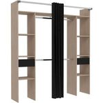 MARKET24 Kit dressing ARTIC EKIPA - Chene jackson et noir - 2 penderies + 2 tiroirs - L176 x P48 x H202 cm