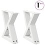 Voir la diapositive 1 : VIDAXL Pieds de table basse 2 pcs blanc 30x(30-31,3) cm acier