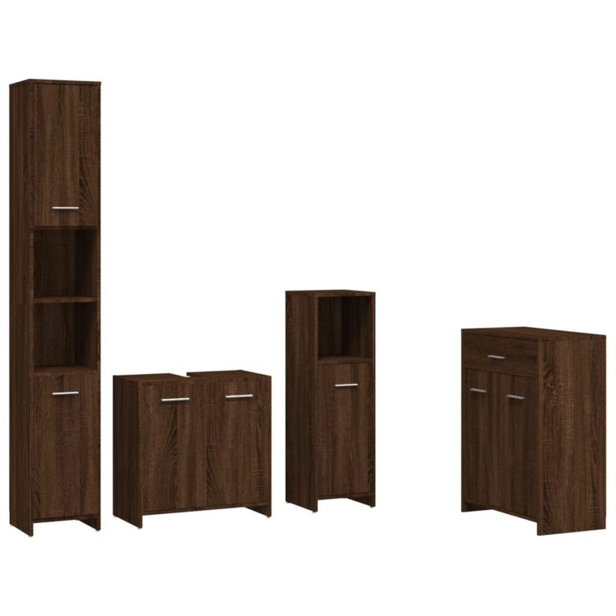 VIDAXL Ensemble de meubles de salle de bain 4 pcs Chene marron
