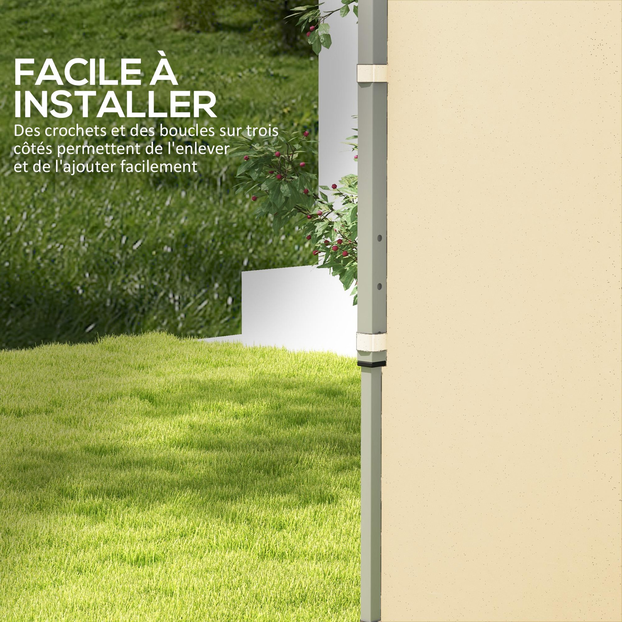 Voir la diapositive 3 : OUTSUNNY Parois latérales de rechange barnum panneaux latéraux pour tonnelle 3 x 3 ou 3 x 6 m - lot de 2 pièces - beige