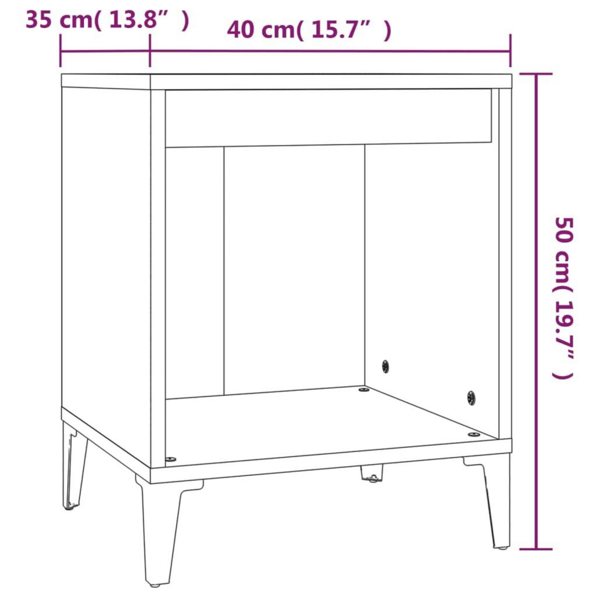 VIDAXL Table de chevet Blanc 40x35x50 cm
