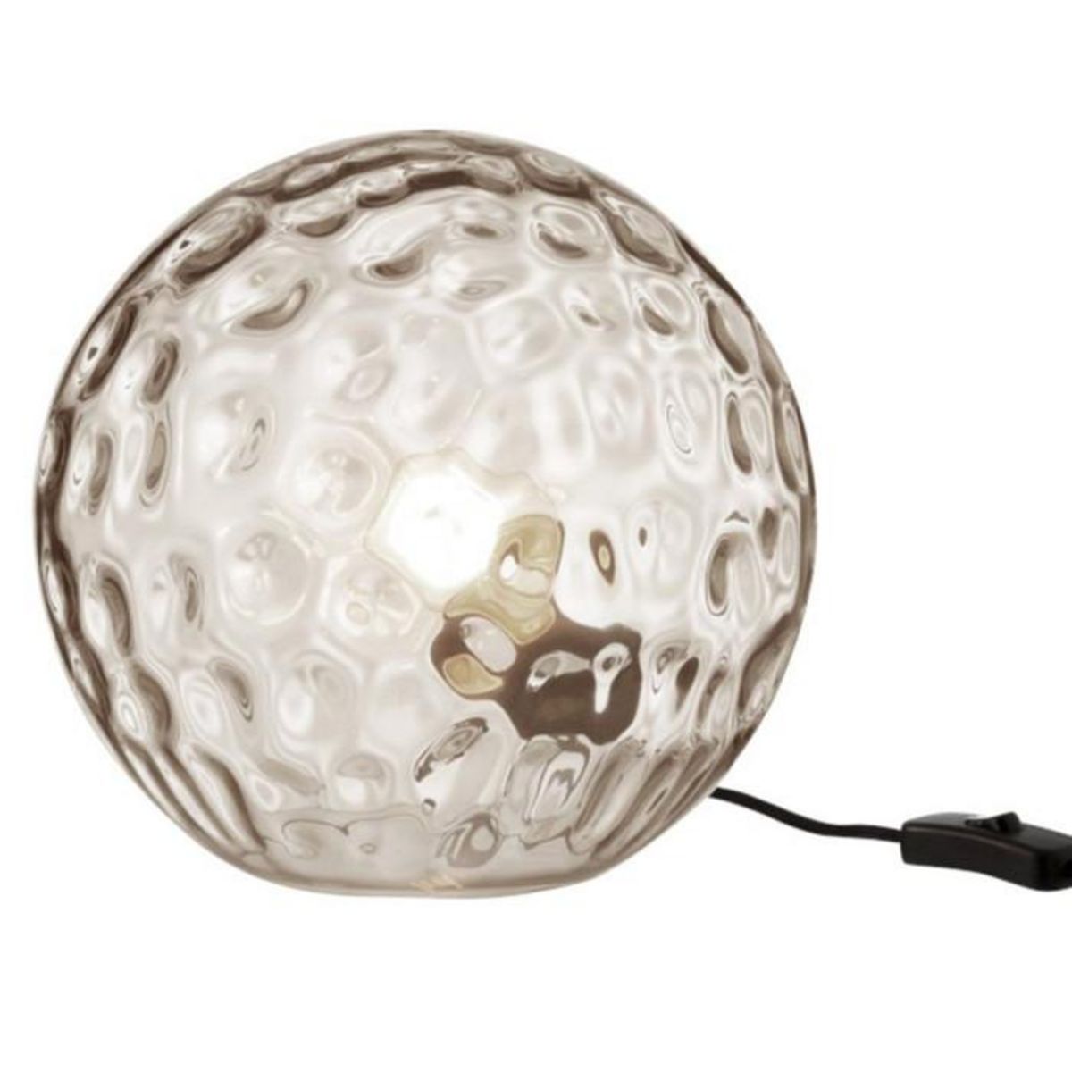 Paris Prix Lampe à Poser en Verre Design  Bollie  44cm Gris