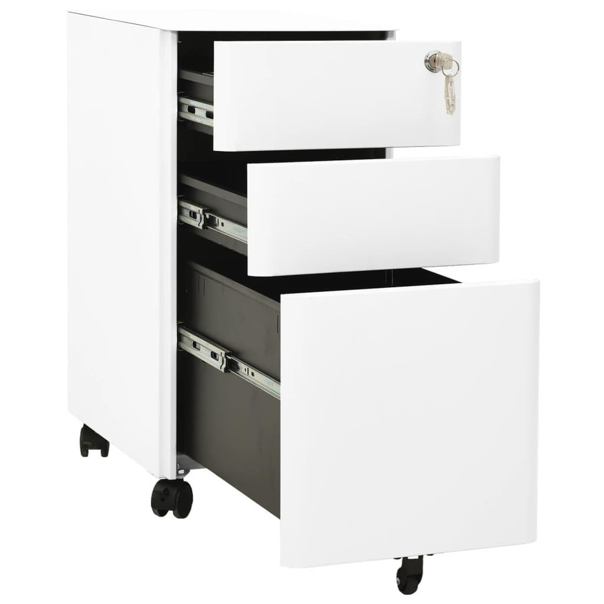 Voir la diapositive 5 : VIDAXL Classeur mobile Blanc 30x45x59 cm Acier
