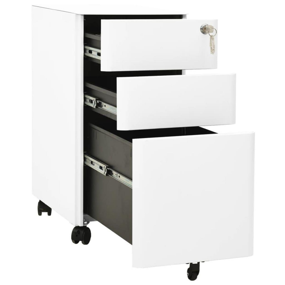 VIDAXL Classeur mobile Blanc 30x45x59 cm Acier