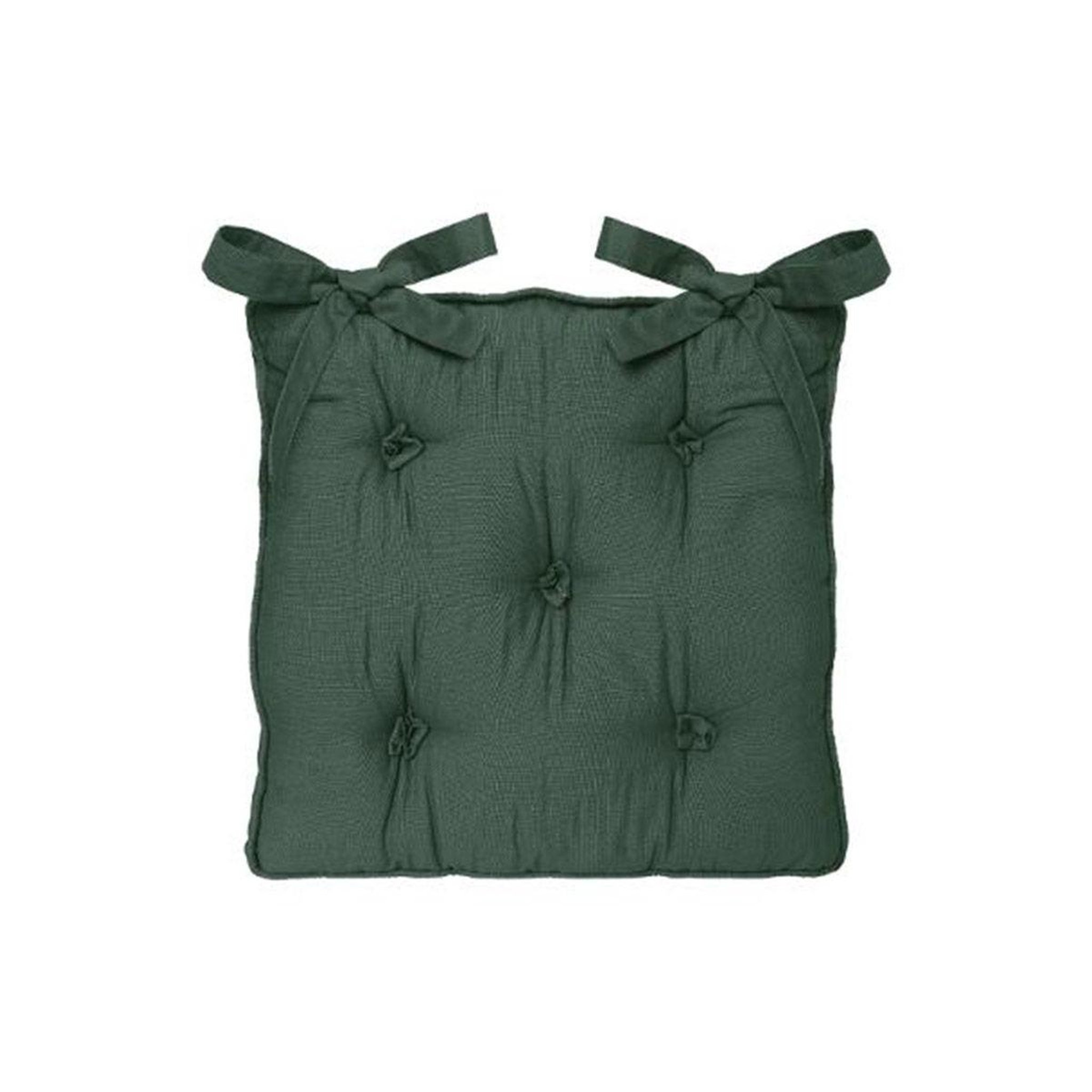 ATMOSPHERA Galette de chaise  5 boutons  40x40cm vert