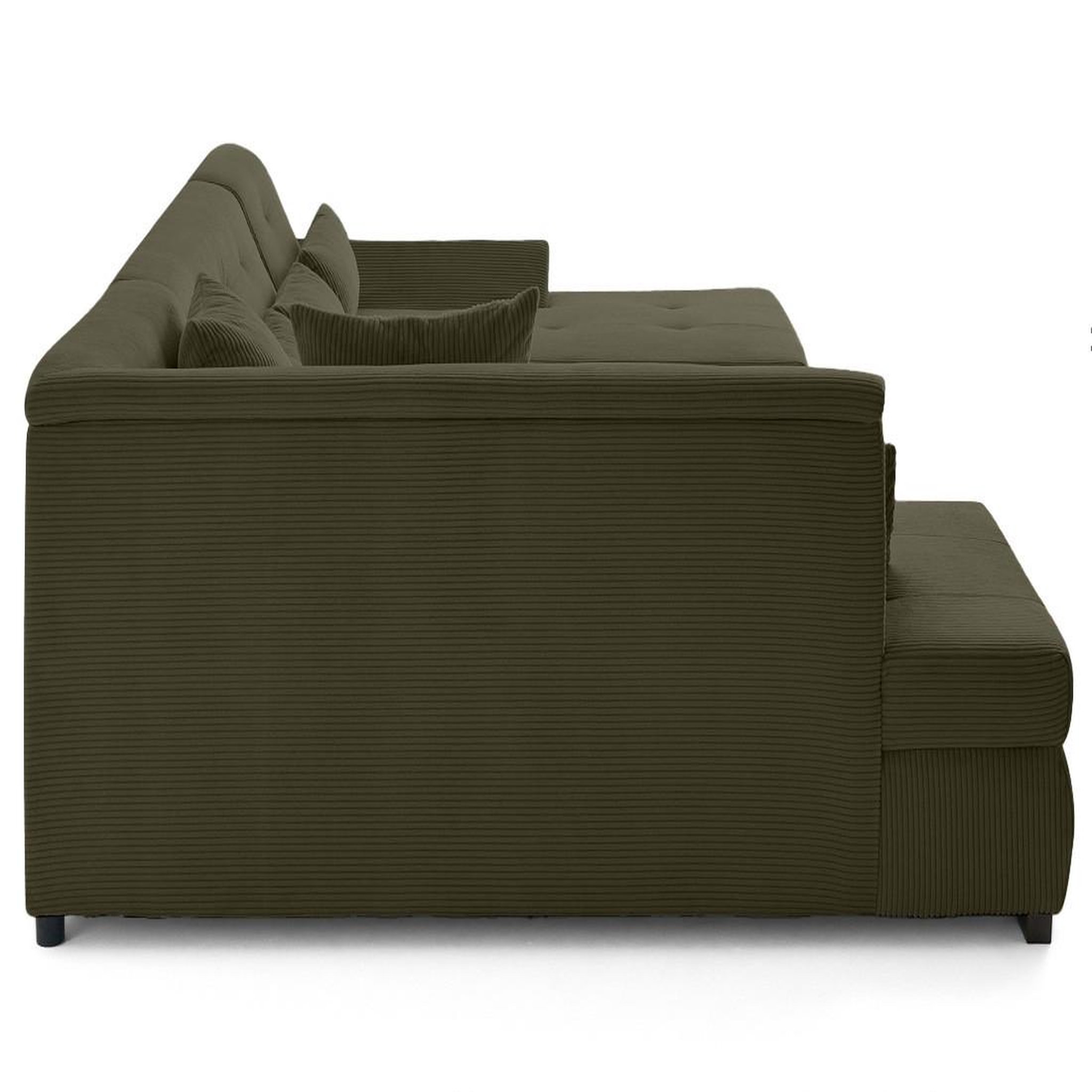 Voir la diapositive 4 : BEST MOBILIER Vermont - canapé panoramique d'angle gauche 7 places en velours côtelé