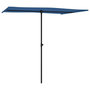 Voir la diapositive 3 : VIDAXL Parasol de jardin avec mat en aluminium 2x1,5 m Bleu azure