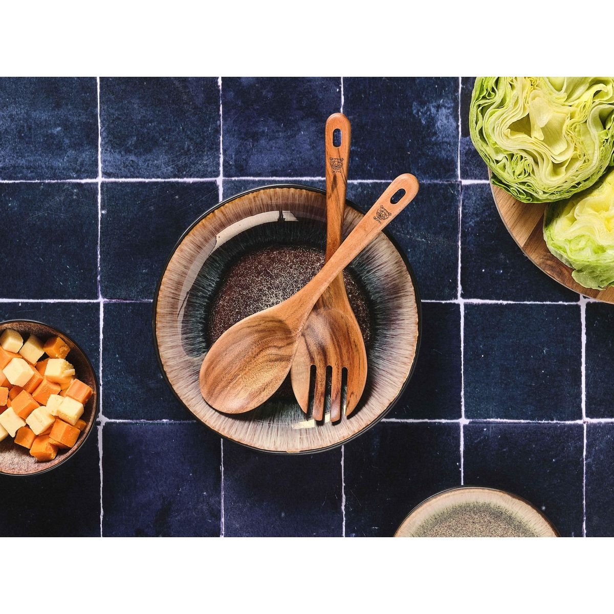BJORN Couverts à salade en bois d'acacia ESKIL