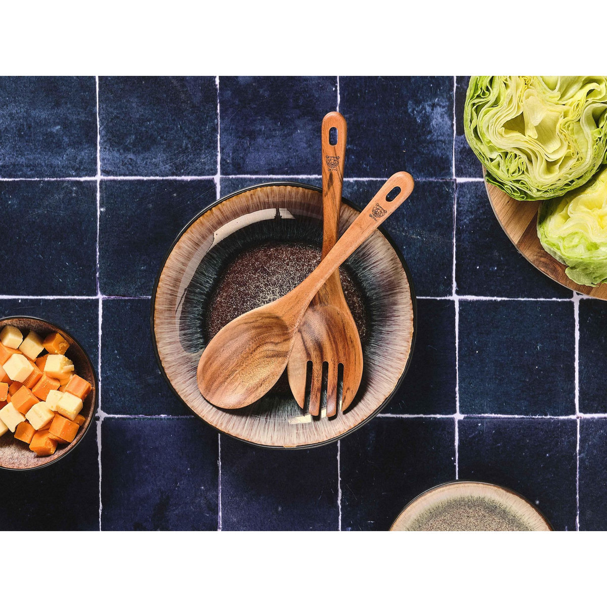 BJORN Couverts à salade en bois d'acacia ESKIL