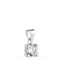 Voir la diapositive 1 : L'ATELIER D'AZUR Pendentif Or 18 Carats 750 Blanc - Solitaire Zirconium 5 mm - Chaine Offerte