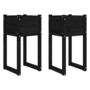 Voir la diapositive 2 : VIDAXL Jardinieres 2 pcs Noir 40x40x81 cm Bois massif de pin