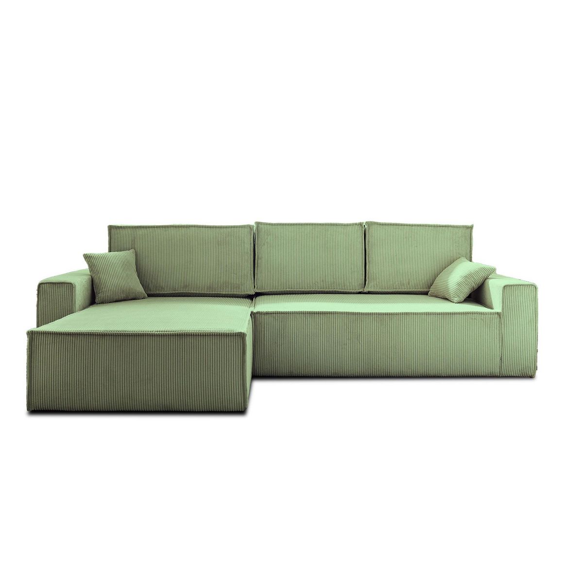 BEST MOBILIER Dellia - canapé d'angle réversible convertible - avec coffre - en velours côtelé - 4 places