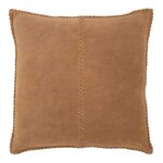 Paris Prix Coussin Déco en Cuir  Coleman  45x45cm Camel