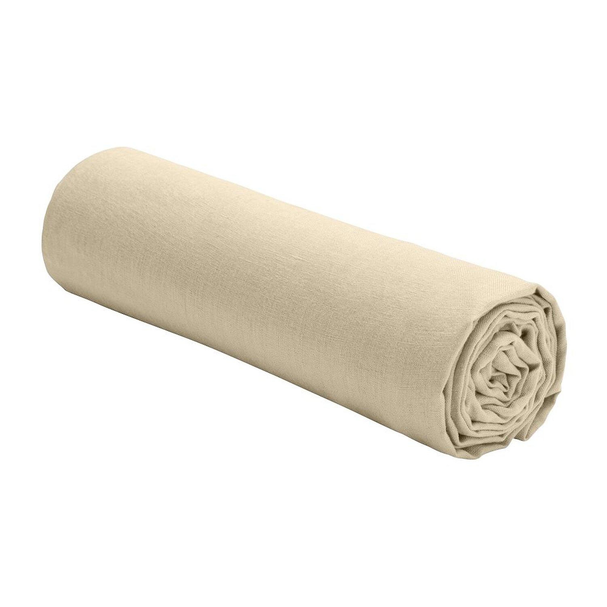 Voir la diapositive 2 : BATON ROUGE Drap housse 100% lin lavé 160g kiwi
