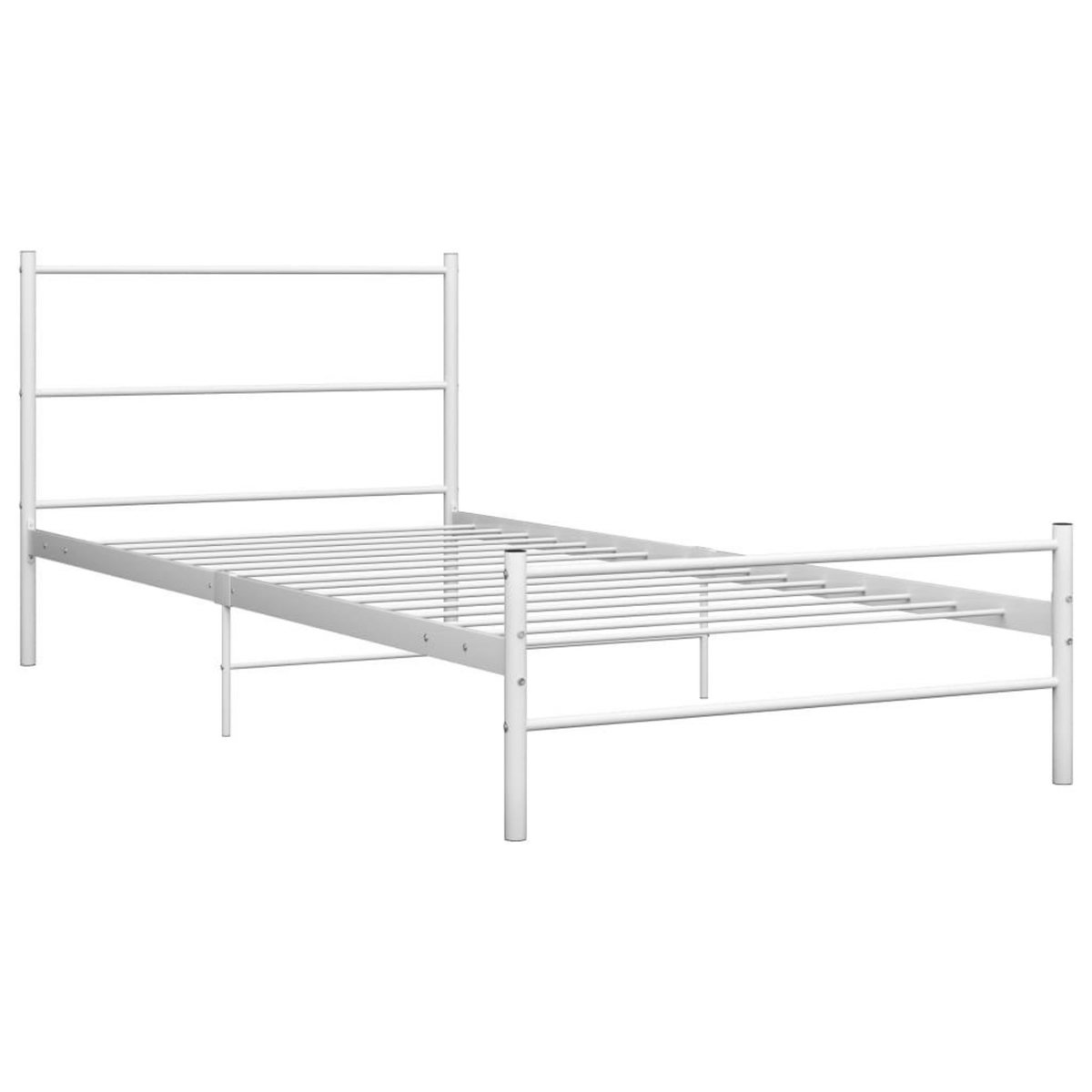 VIDAXL Cadre de lit sans matelas blanc metal 90x200 cm