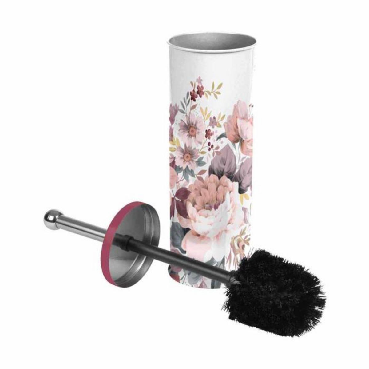 Paris Prix Brosse WC Imprimée  Jayana  37cm Blanc & Rose