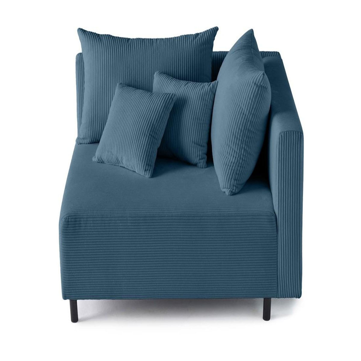 LISA DESIGN Edinburg - module d'assise d'angle droit - en velours côtelé