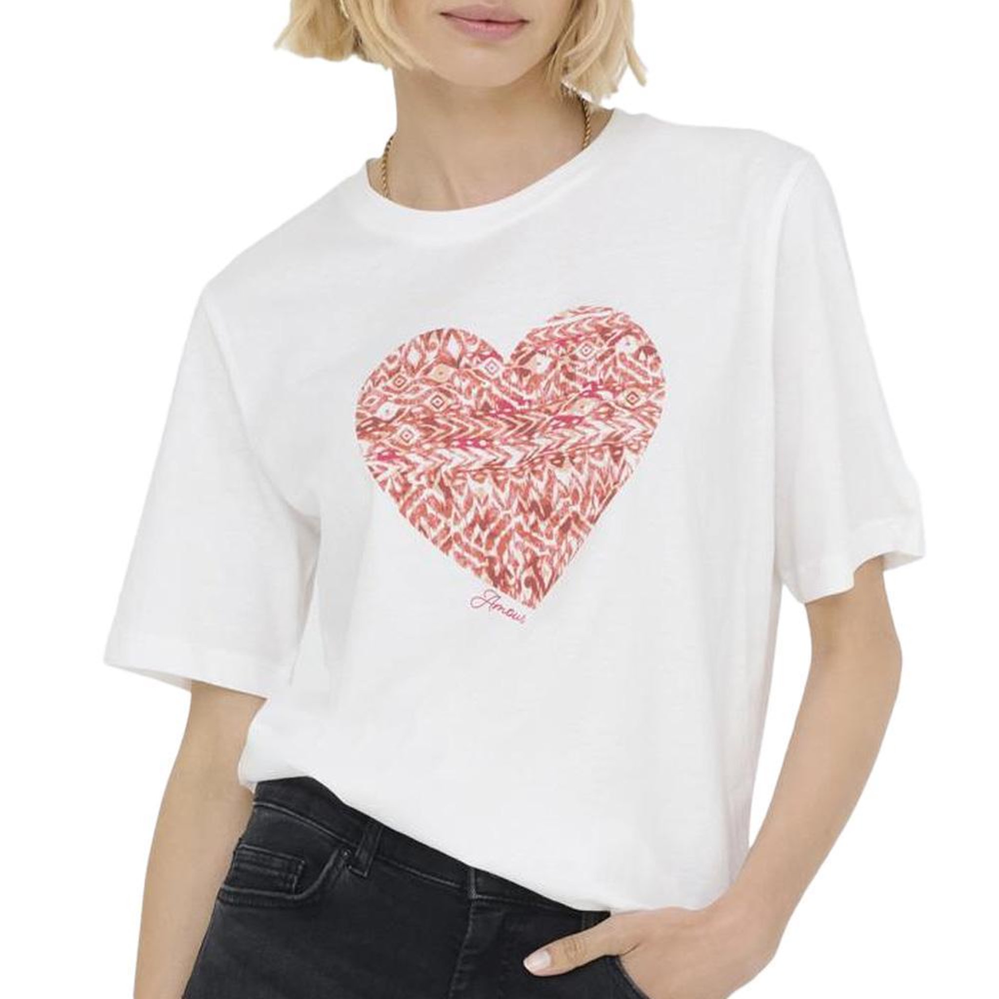 JACQUELINE DE YONG T shirt  Femme JDY Print. Coloris disponibles : Beige