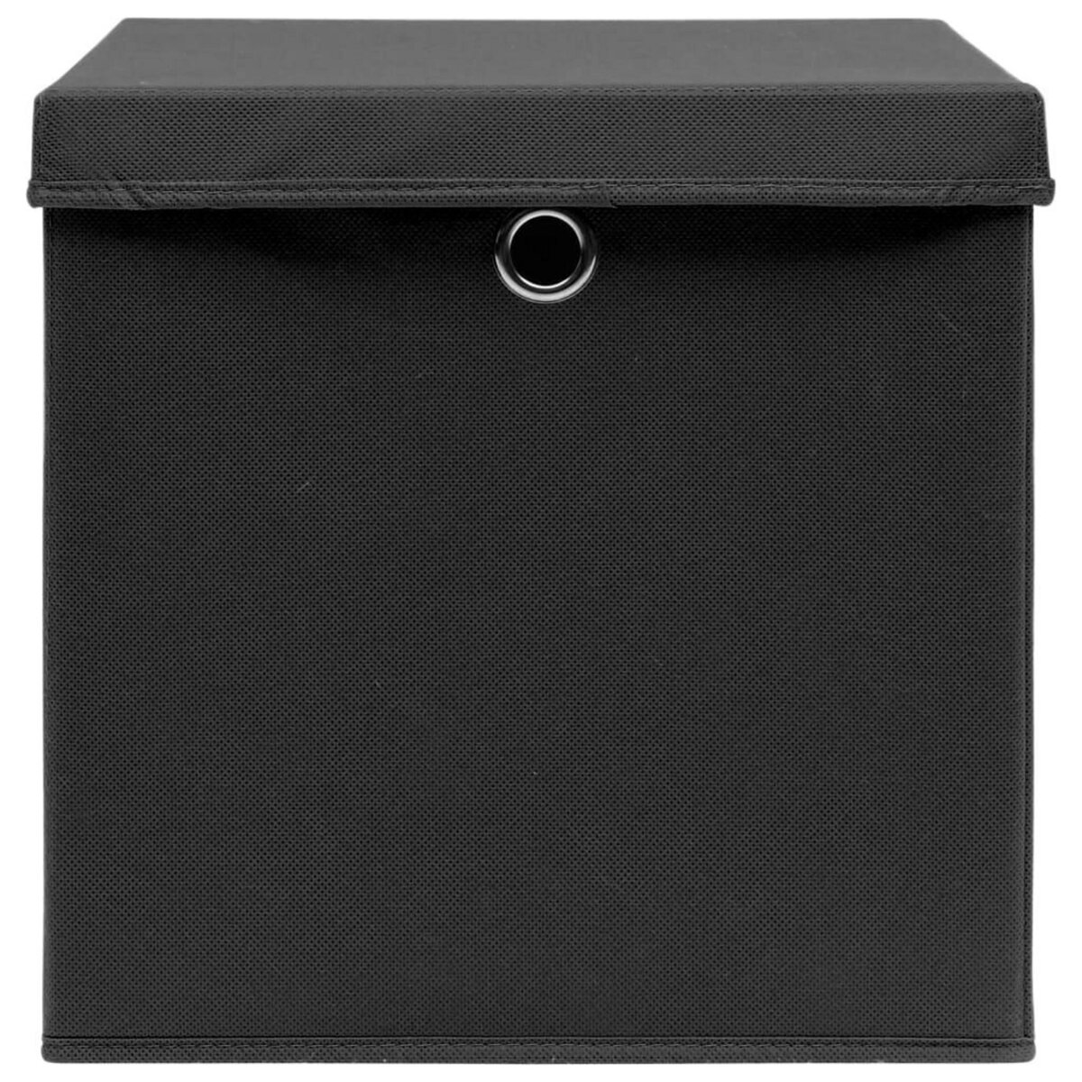 VIDAXL Boîtes de rangement avec couvercles 10 pcs 28x28x28 cm Noir
