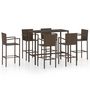 Voir la diapositive 2 : VIDAXL Ensemble de bar de jardin 7 pcs Resine tressee Marron