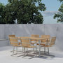 Voir la diapositive 4 : Paris Prix Ensemble Table de Jardin & 6 Chaises  Holmsund  150cm Naturel