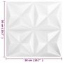 Voir la diapositive 6 : VIDAXL Panneaux muraux 3D 48 pcs 50x50 cm blanc origami 12 m^2
