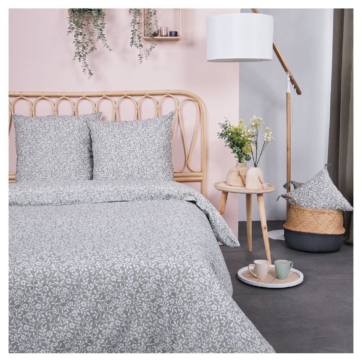 TODAY Parure housse de couette fantaisie en coton 57 fils INDIAN FLOWERS