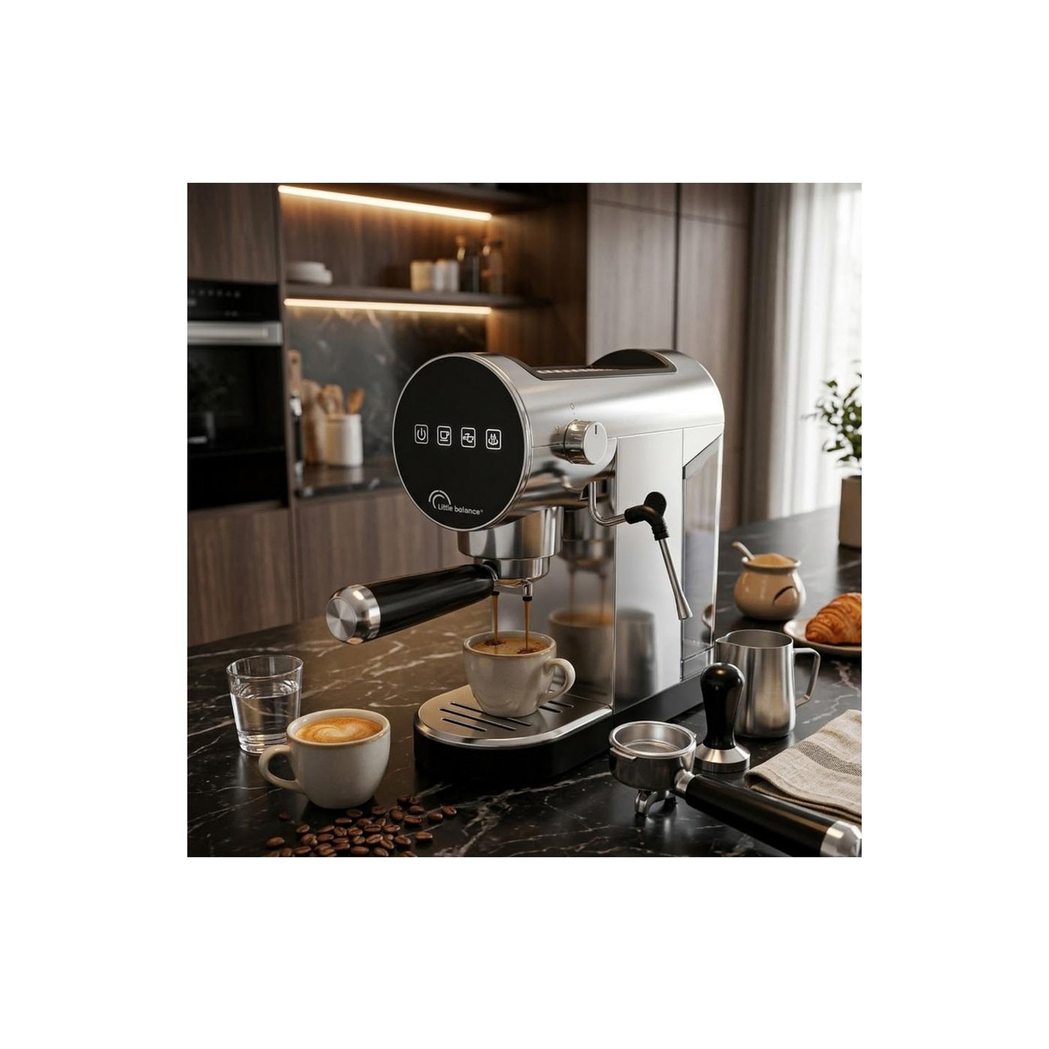 Voir la diapositive 3 : LITTLE BALANCE Machine à expresso 20bars inox - lb3034