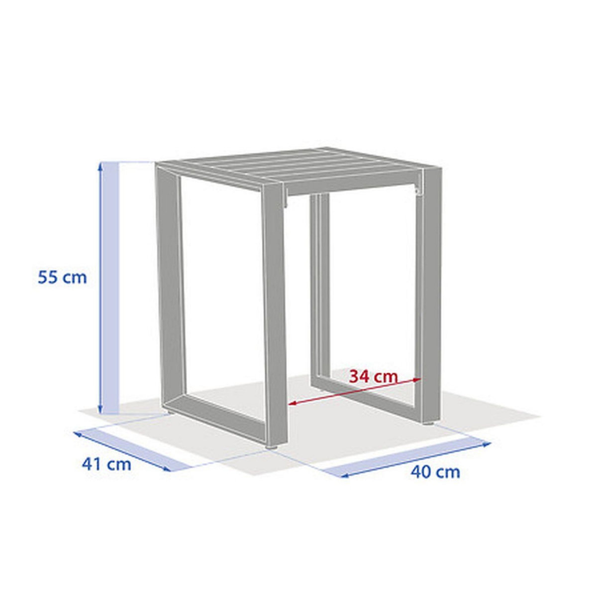 HESPERIDE Table de jardin d'appoint carrée en aluminium EVASION - Graphite