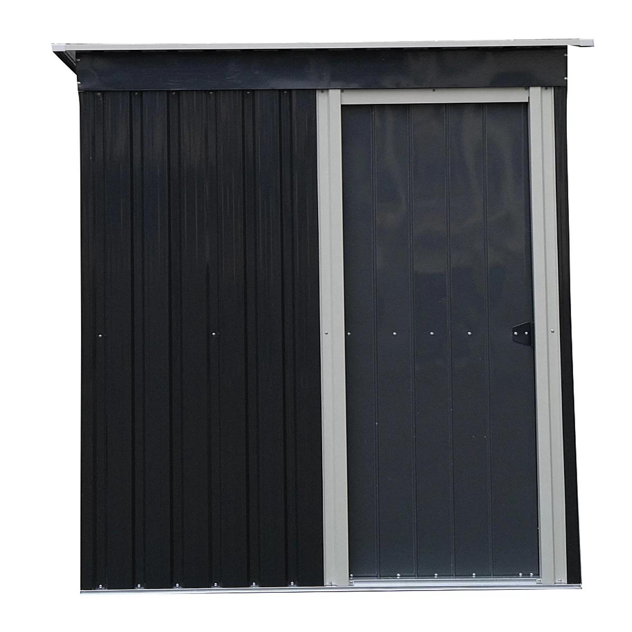 CENTRALE BRICO Abri de jardin métal monopente anthracite 1,96 m² - porte simple renforcée