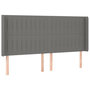 Voir la diapositive 2 : VIDAXL Tete de lit avec oreilles Gris fonce 163x16x118/128 cm Tissu