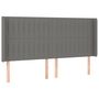 Voir la diapositive 2 : VIDAXL Tete de lit avec oreilles Gris fonce 163x16x118/128 cm Tissu