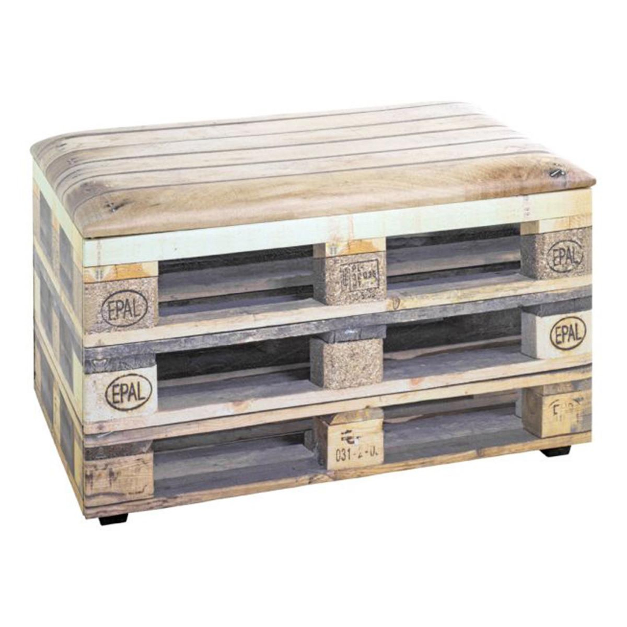 Paris Prix Coffre de Rangement Vintage  Palette II  65cm Marron