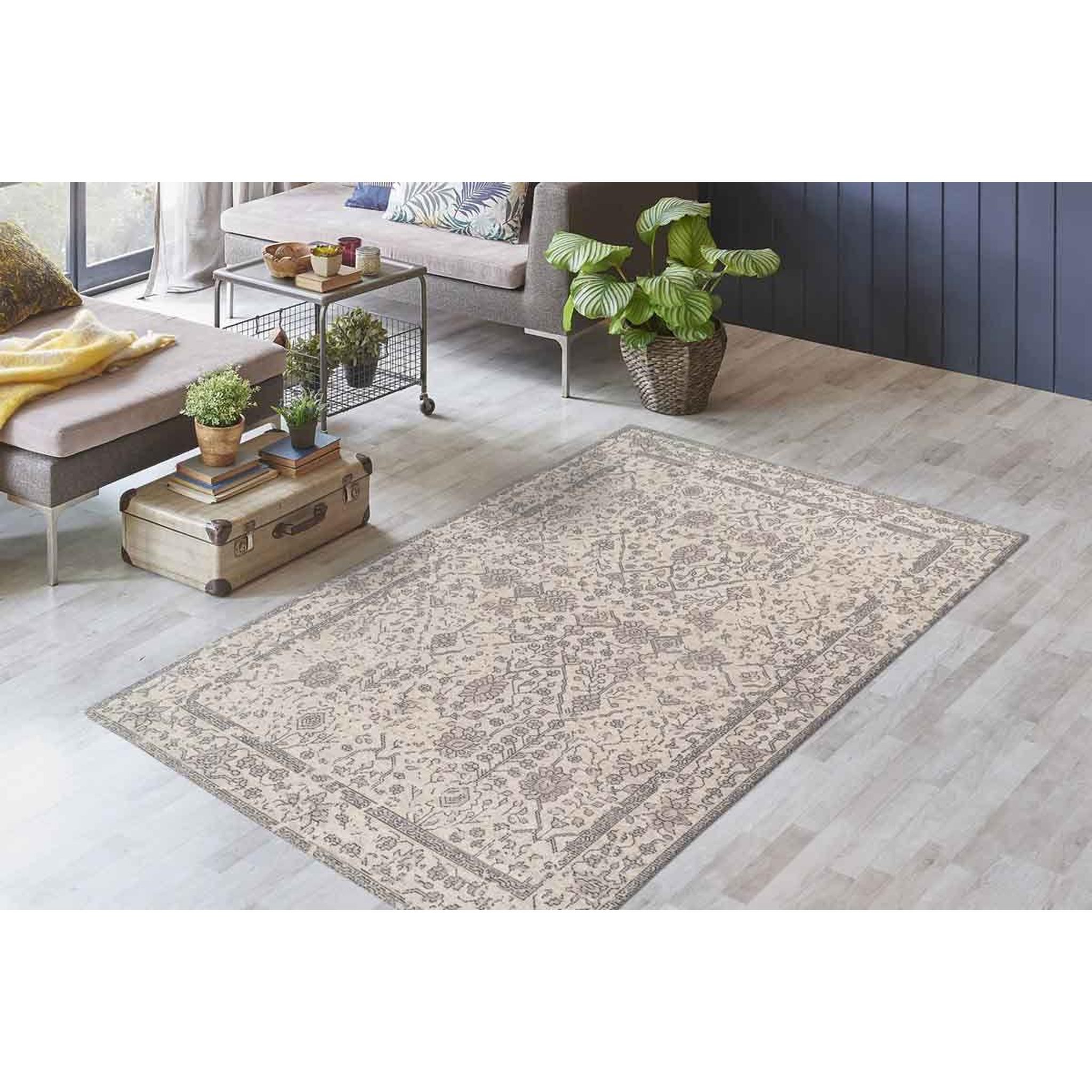 Voir la diapositive 5 : Paris Prix Tapis tissé vintage délavé  percy  crème