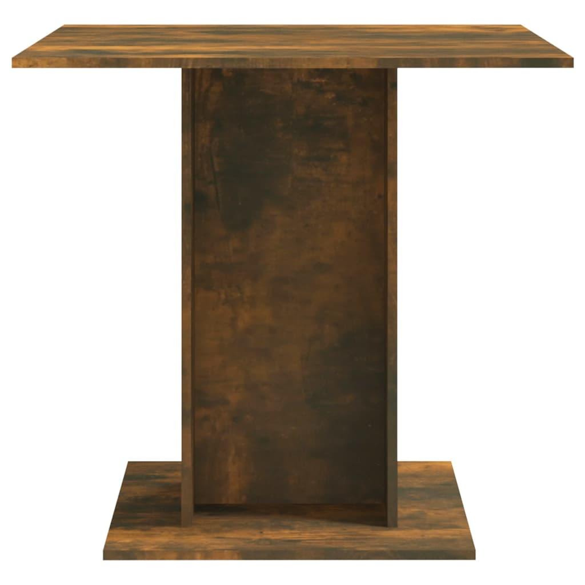 Voir la diapositive 4 : VIDAXL Table a dîner Chene fume 80x80x75 cm Bois d'ingenierie