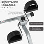 Voir la diapositive 4 : HOMCOM Mini vélo d'appartement résistance réglable acier gris PP noir