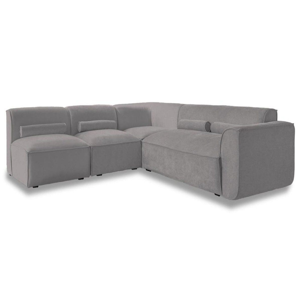 BEST MOBILIER Felix - canapé modulable d'angle gauche 5 places en tissu texturé