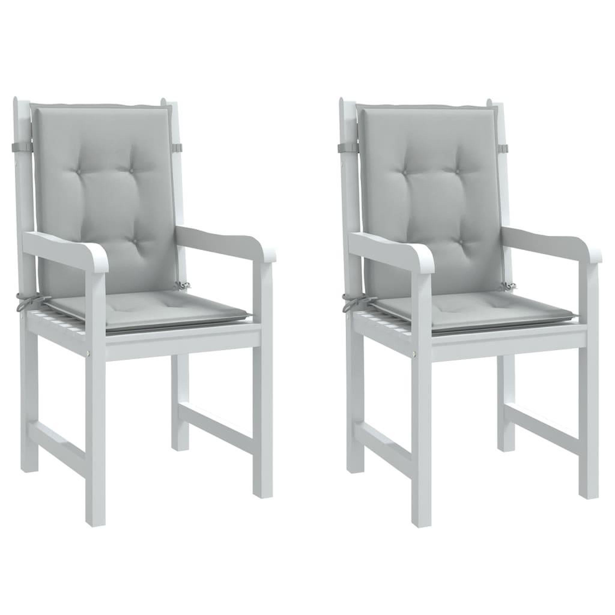 VIDAXL Coussins de chaise a dossier bas lot de 2 gris clair melange