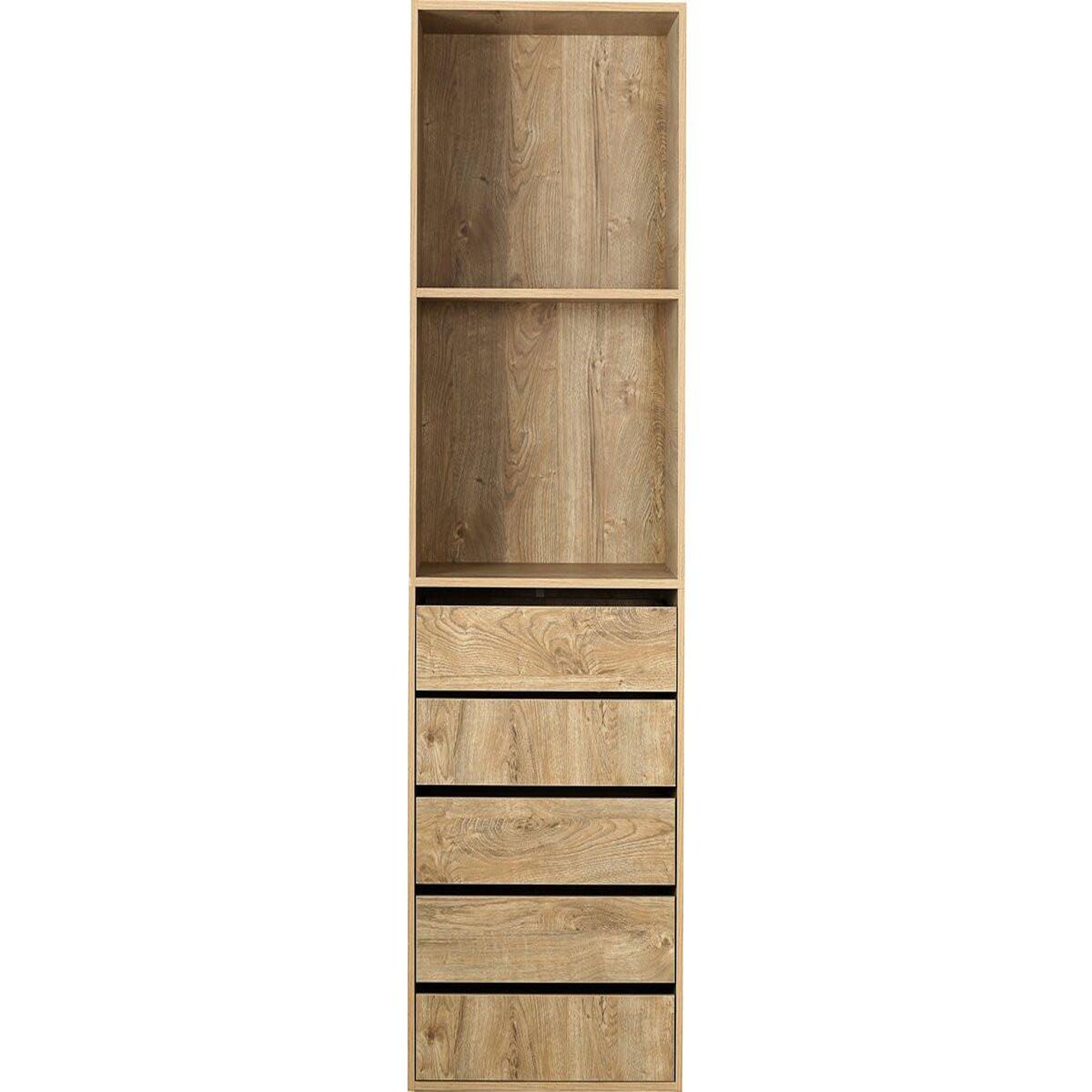 Habitat et Jardin Armoire avec 5 tiroirs et 2 étagères  opéra  - 60 x 45 x 180 cm - beige