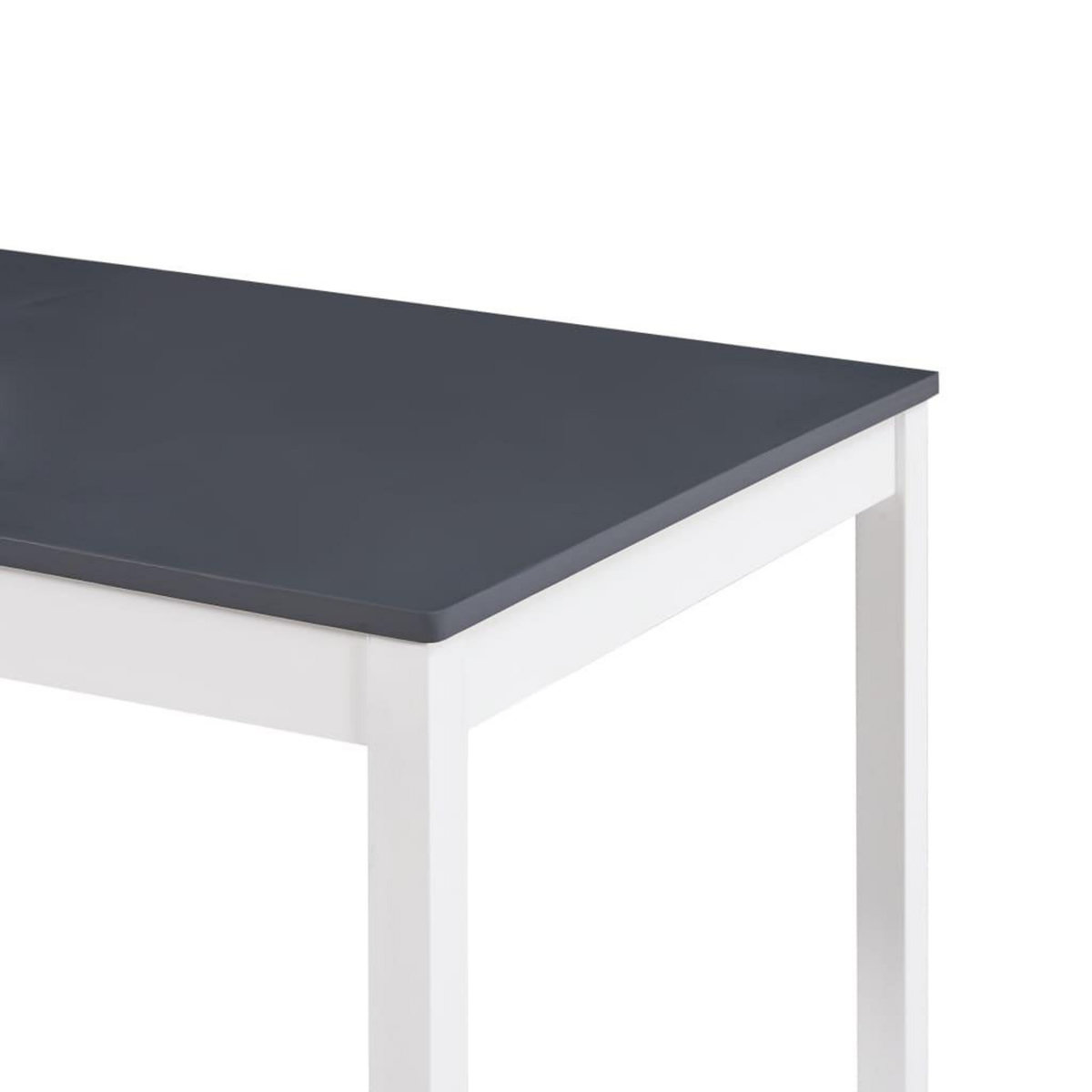 VIDAXL Table a manger Blanc et gris 140x70x73 cm Bois de pin